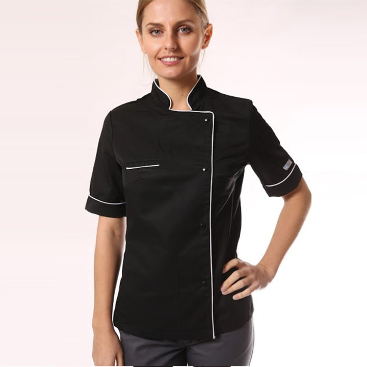 Veste de cuisine femme liseré blanc MC