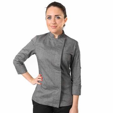 Veste de cuisine femme grises