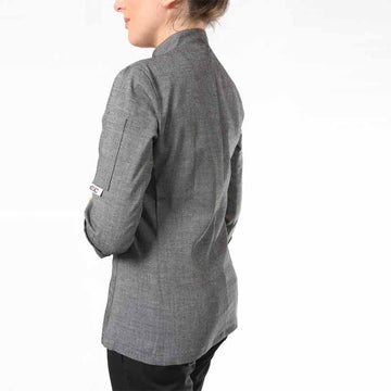 dos Veste de cuisine femme grise