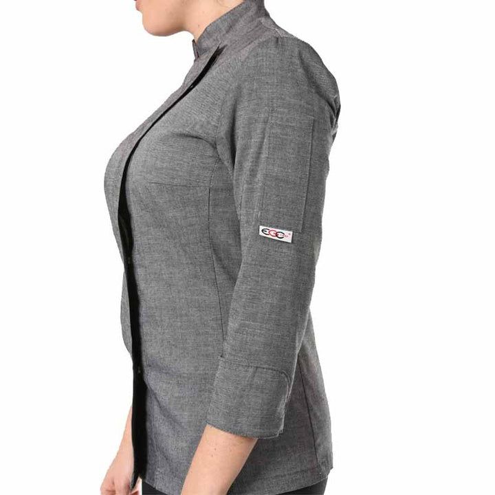 veste de cuisine grise femme