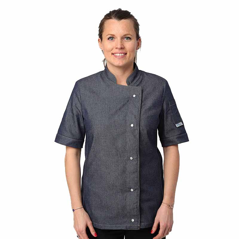 Veste Jean femme Manches Courtes Poche - MANELLI Œillets d'aérations sous les emmanchures