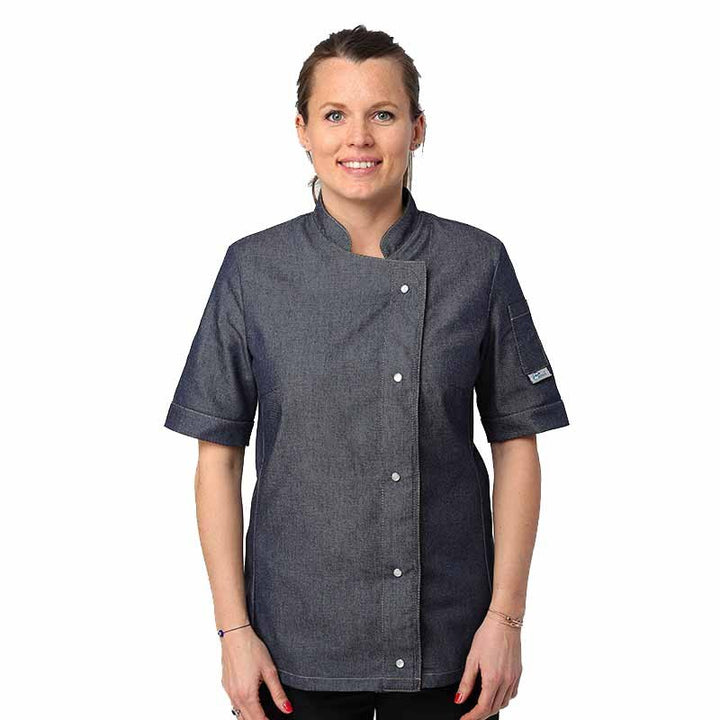 Veste Jean femme Manches Courtes Poche - MANELLI Œillets d'aérations sous les emmanchures