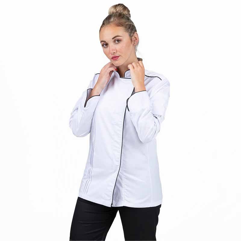 Veste de Cuisine Orchestra blanche col officier Manelli