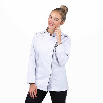 Veste de Cuisine blanche liseré noir Orchestra Manelli