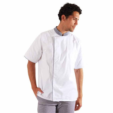 Veste de boulanger col pied de poule