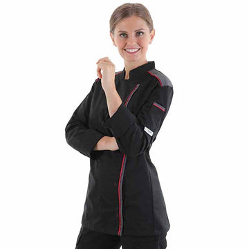 Veste de Cuisine Fusion Manches Longues liseré rouge
