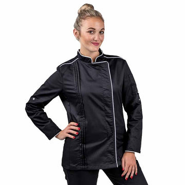 Veste de Cuisine Femme Orchestra Noir Liseré blanc Manelli
