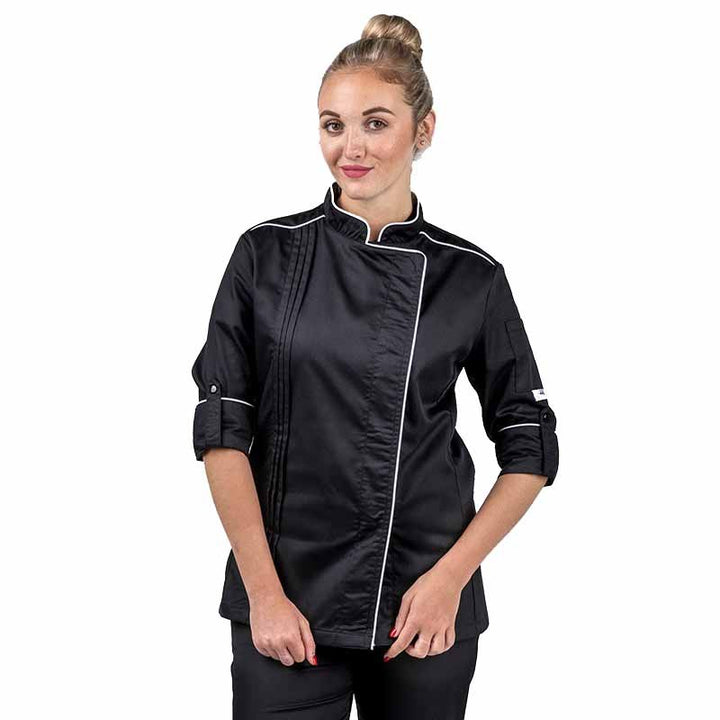 Veste de Cuisine femme avec possibilité de retrousser les manches
