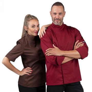 Veste de boucher Bordeaux - MANELLI - manches retroussables