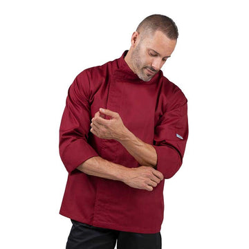 Veste de Cuisine Bordeaux - MANELLI - manches retroussables
