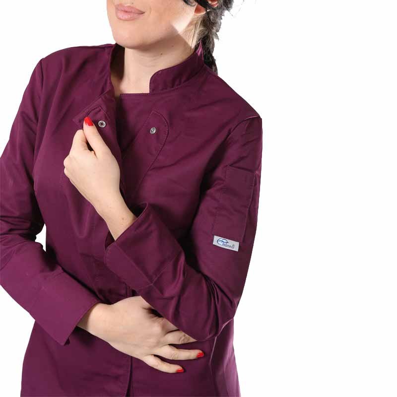 Veste de cuisine prune boutons
