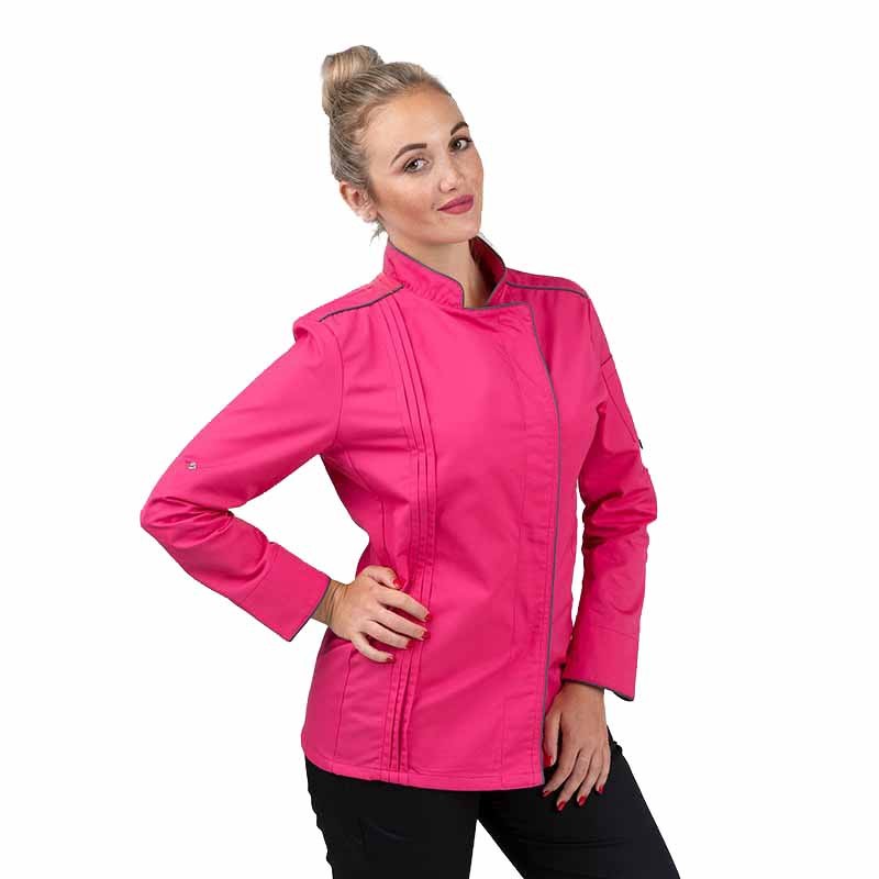 Veste de Cuisine Rose Femme Orchestra Liseré Gris - MANELLI