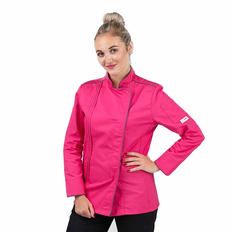 Veste de Cuisine Femme Manelli Orchestra Rose col officier