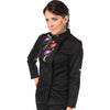 Veste de Cuisine Noire Motif Fleurs - EGOCHEF