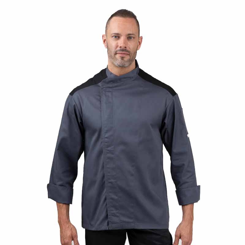Veste de cuisine GRISE - Manches courtes/M