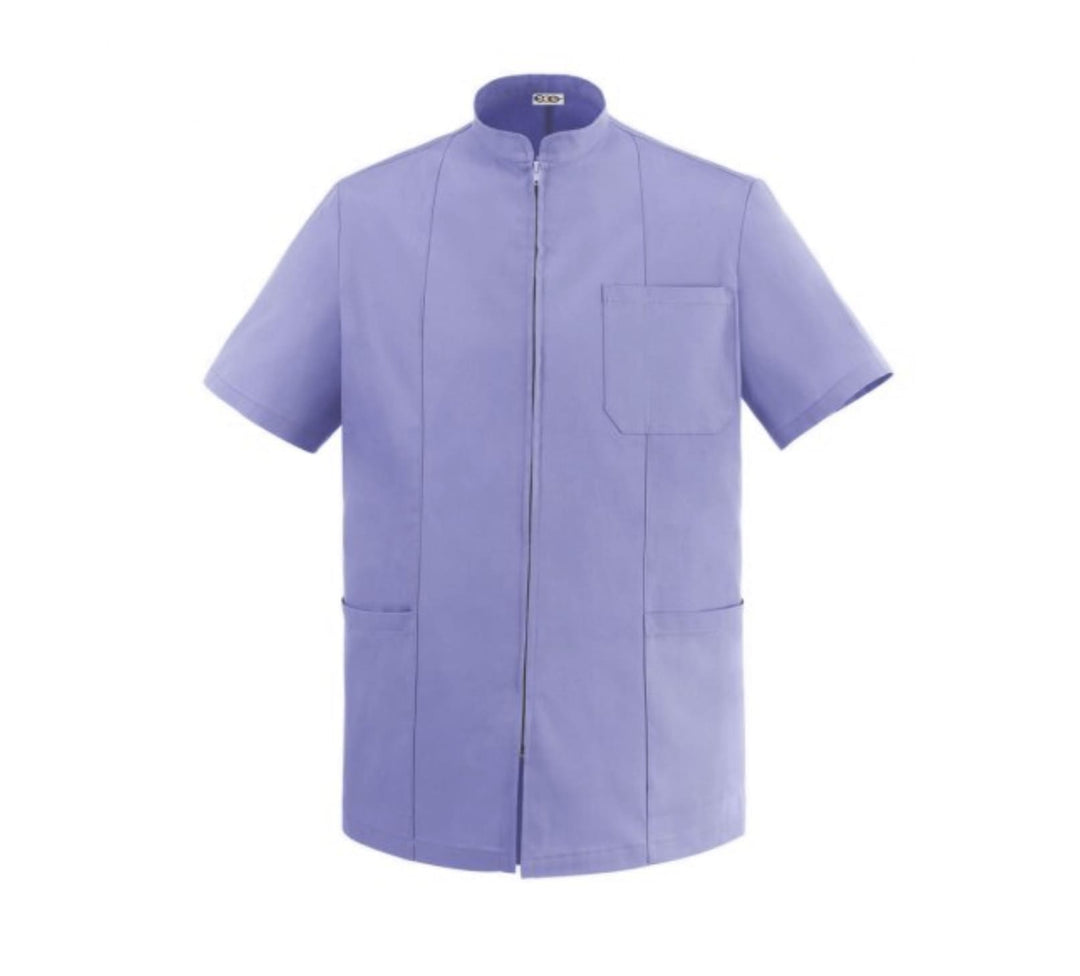 Blouse Médicale Manches Courtes Homme Bleu Lavande - EGOCHEF