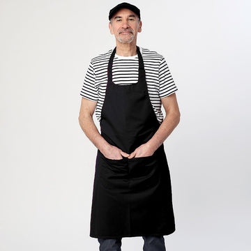 Tablier à bavette ECOBIO Noir Manelli