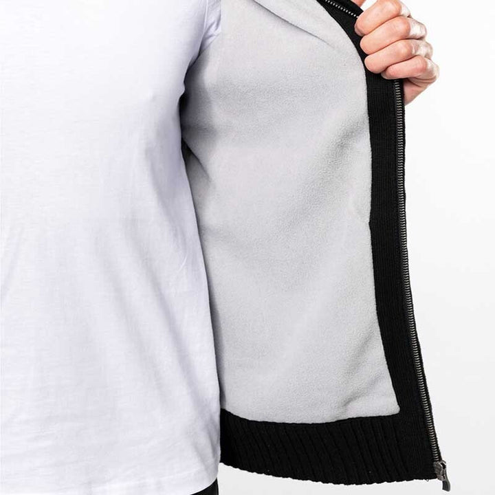 zoom intérieur Cardigan noir doublé polaire TOPTEX