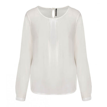 Blouse crêpe blanche manches longues femme - TOPTEX