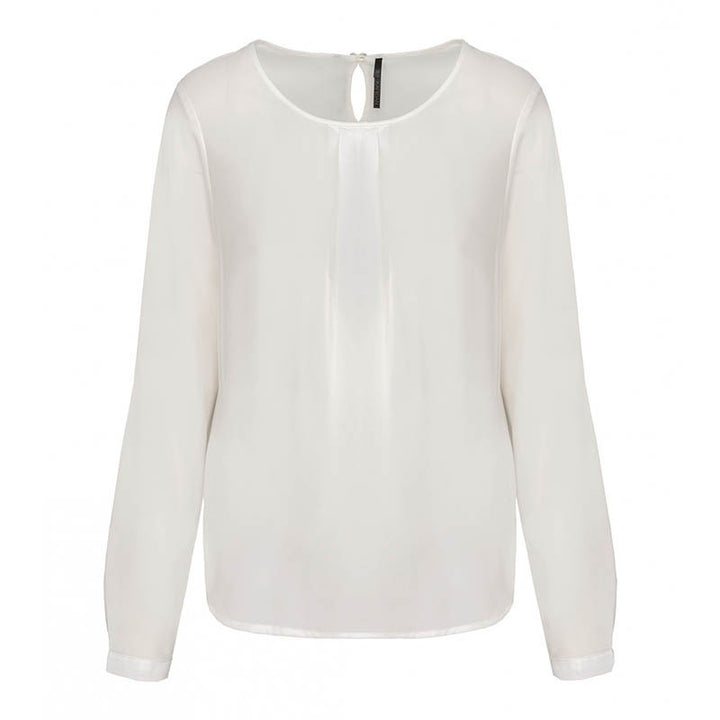 Blouse crêpe blanche manches longues femme - TOPTEX