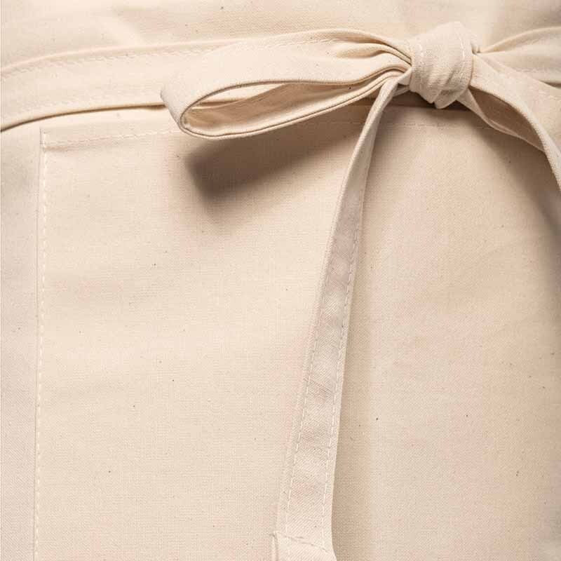 zoom noeud Tablier de cuisine beige liseré tricolore Toptex