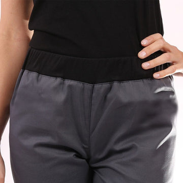 zoom face pantalon de cuisine femme gris slim