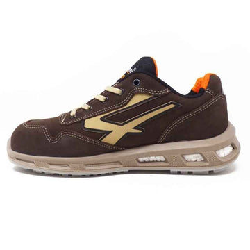 Chaussures de sécurité Marron avec pointe de beige.