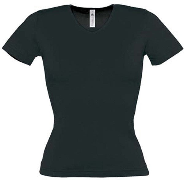 Tee shirt de travail femme col v noir