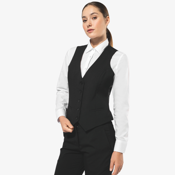 Gilet de Service Femme Noir - KARIBAN - 1