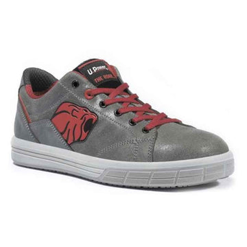 Basket de sécurité S3 grise et rouge cuir. Upower technologie. Coque de sécurité performante.