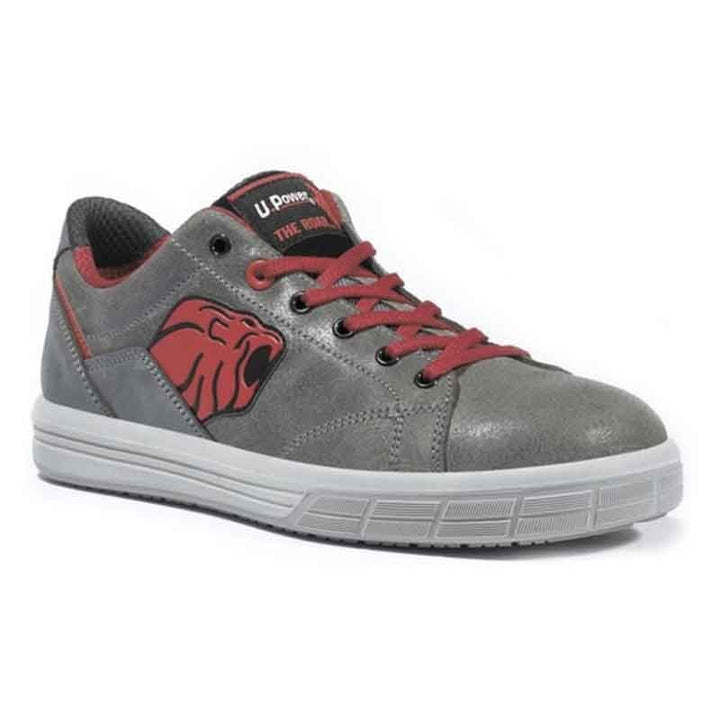 Basket de sécurité S3 grise et rouge cuir. Upower technologie. Coque de sécurité performante.