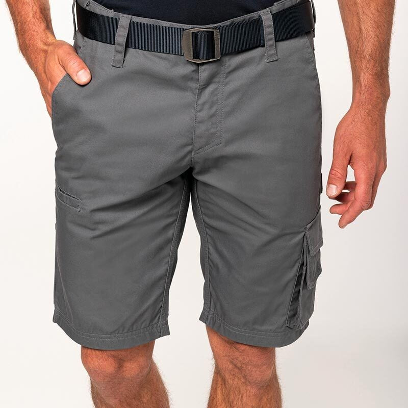Bermuda de travail multipoche gris - TOPTEX