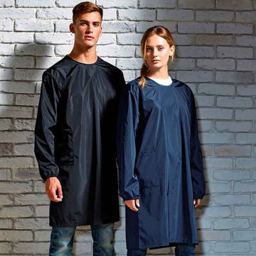 robe coiffeur bleu et noir