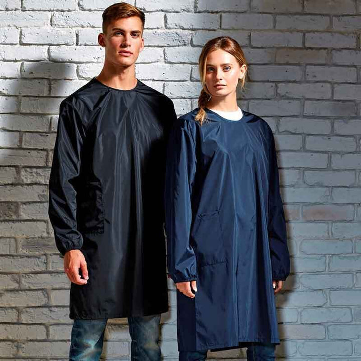 robe coiffeur bleu et noir