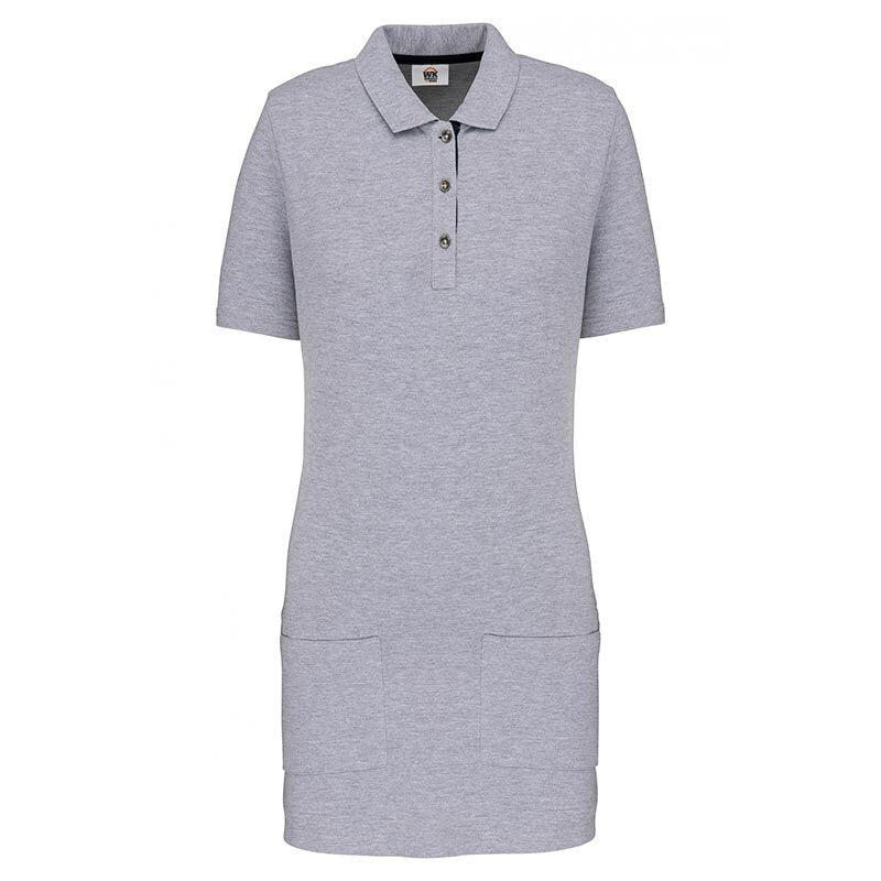 polo long gris femme