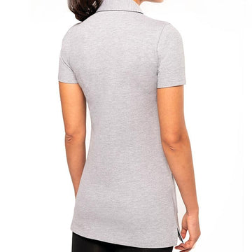 polo long manches courtes gris