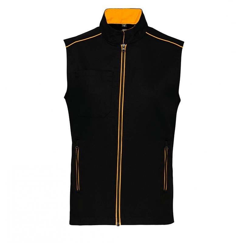 gilet sans manches noir et jaune