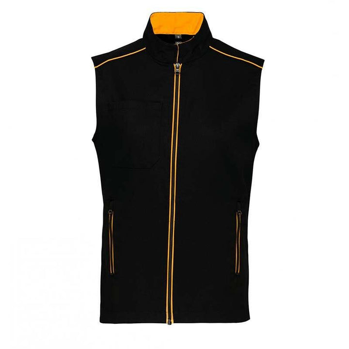 gilet sans manches noir et jaune