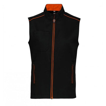 gilet sans manches noir et orange