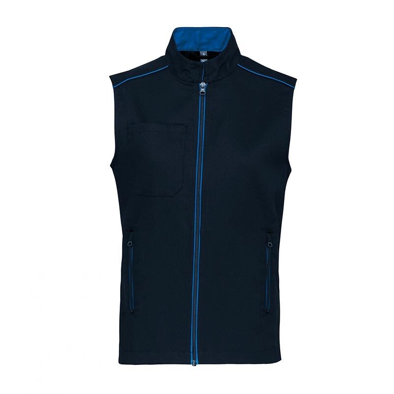 gilet sans manches liseré bleu