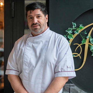 veste de cuisine a liseré pour cuisinier grande taille