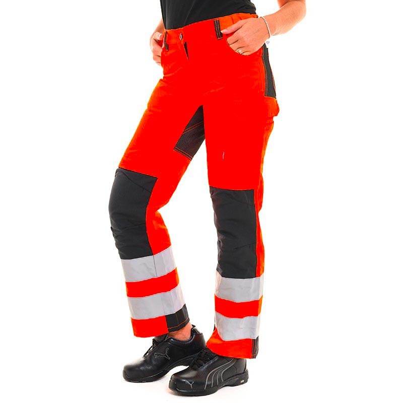 pantalon haute visibilité à empiecement