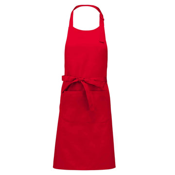 Tablier a bavette couleur rouge