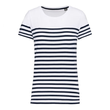 t-shirt marin blanc coton bio femme