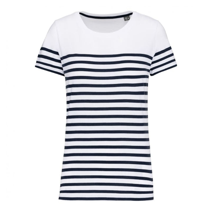t-shirt marin blanc coton bio femme