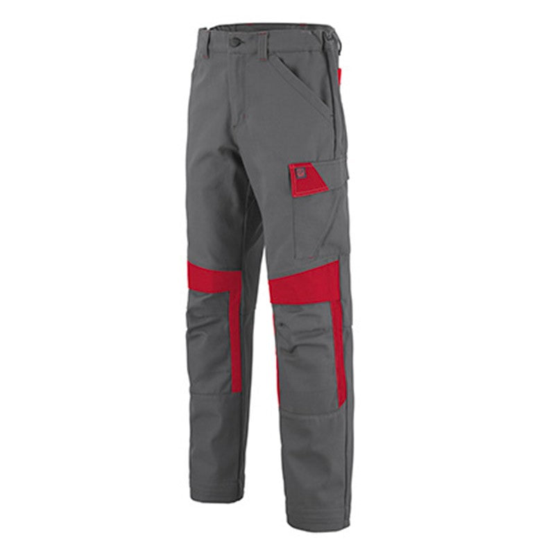 Pantalon de Travail Homme Muffler Gris Minéral et Rouge - ADOLPHE LAFONT