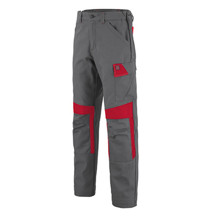 Pantalon de Travail Homme Muffler Gris Minéral et Rouge - ADOLPHE LAFONT