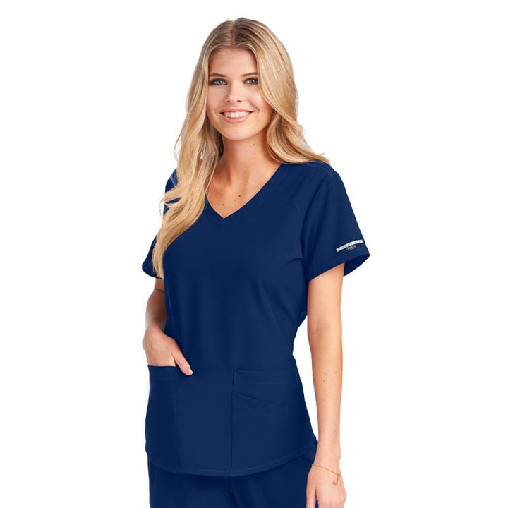 tunique col v bleu marine