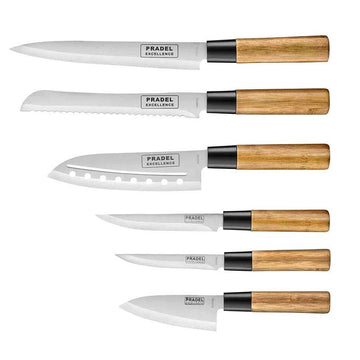 Coffret 11 Couteaux Inox Manche Bambou - PRADEL