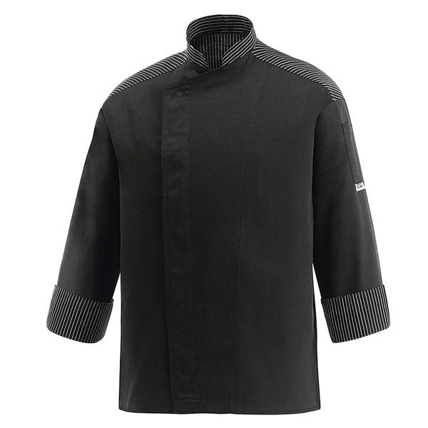 Veste de Cuisine noire - Lux, veste pour cuisinier noire, coupe droite